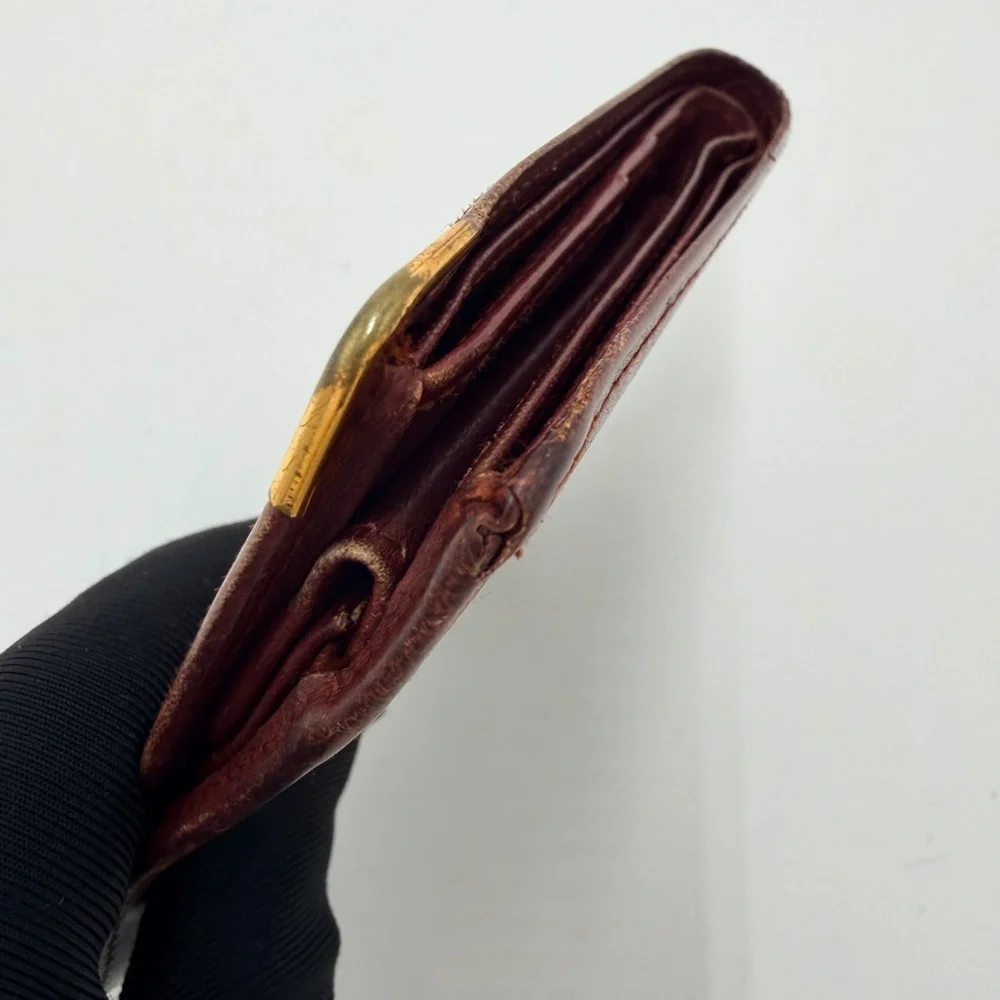 Must de Cartier Paris Vintage Oxblood Leather Wallet w/ Authenticity Card